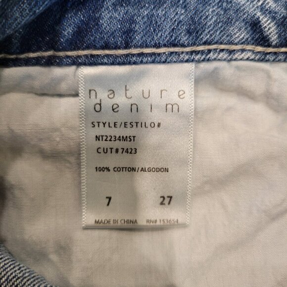 Cutoff Ankle Cropped Distressed Denim Striped Jeans Retro 90s - Picture 4 of 10